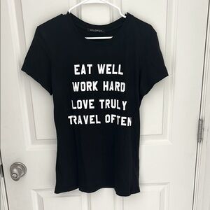 Wildfox Black Graphic T-Shirt with Motivational Text
Like new